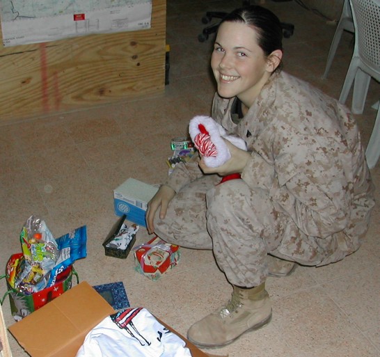 Jenn receiving her Package from Marylou